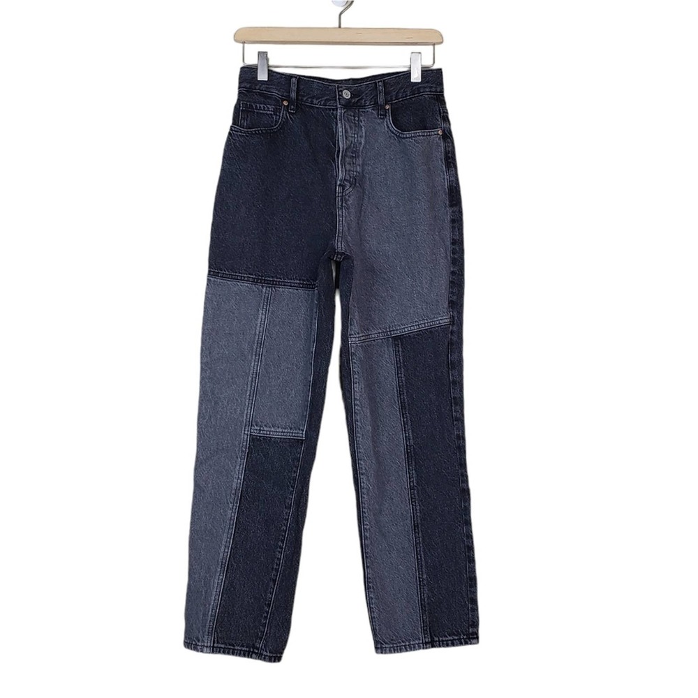 PacSun Womens 27 Eco Two-Tone Black High Rise Straight Leg Jeans